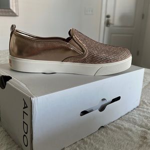 Aldo Jille Copper Slip On Sneakers Women's size 8.5 NIB